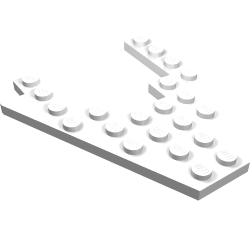 Lego Wedge, Plate 8 x 8 with 4 x 4 Cutout / White