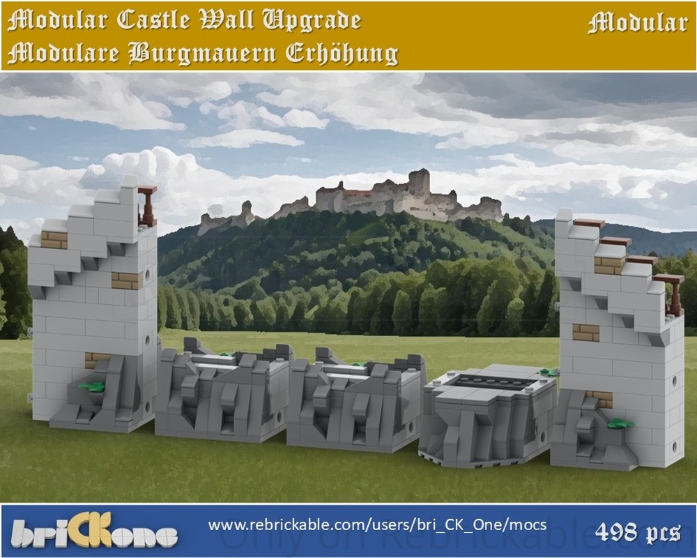 Lego Modular Castle Wall Upgrade - Burgmauer Erhöhung