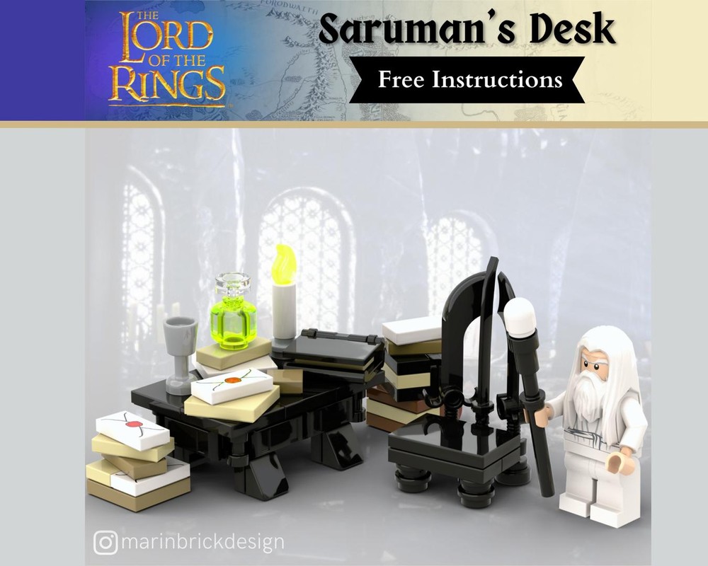 Lego Saruman's Desk - Lego Lord Of The Rings Moc Instructions
