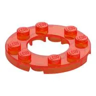 Plate Round 4 x 4 with 2 x 2 Round Opening / Trans-Neon Orange