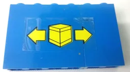 Stickered Assembly 6 x 1 x 3 with Yellow Cargo Box and 2 Arrows Pattern Model Right Side (Sticker) - Sets 4030 / 6361