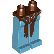 Lego Hips and Medium Azure Long Legs with Reddish Brown Loin Cloth print / Reddish Brown