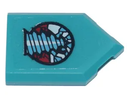 Tile, Modified 2 x 3 Pentagonal with Rock Raiders Drill Logo Pattern (Sticker) - Set 71741