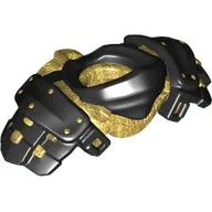 Minifig Neckwear Armour Ninja with Pearl Gold Katana Holder Pattern / Black