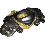 Lego Minifig Neckwear Armour Ninja with Pearl Gold Katana Holder pattern / Black
