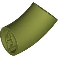 Brick Round 2 x 2 D. Tube with 45° Elbow and Axle Holes (Crossholes) at Each End [LONG] / Olive Green