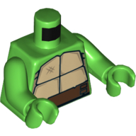 Lego Torso Turtle Shell Print, Bright Green Arms and Hands / Bright Green