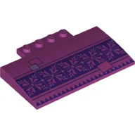 Brick Curved 5 x 8 x 2/3 with Dark Purple Carpet/Tapestry Snowflakes Print / Magenta