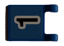 Flag 2 x 2 Square with Flat Edge with Black Number 1 on Blue Background Pattern (Sticker) - Sets 3420 / 3425