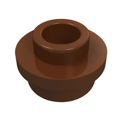 Plate Round 1 x 1 with Open Stud / Reddish Brown