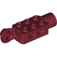 Lego Technic Brick Special 2 x 3 with Pin Holes, Rotation Joint Ball Half [Vertical Side], Rotation Joint Socket / Dark Red