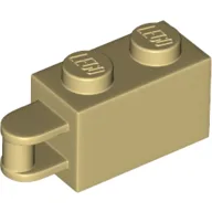 Brick Special 1 x 2 with Vertical Closed Handle on Edge / Tan
