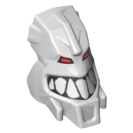Lego Minifig Head Special, Piraka Thok / Very Light Bluish Gray