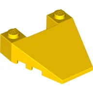 Brick Wedged, Sloped 4 x 4 Taper, with Stud Notches / Yellow
