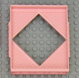 Scala, Building, Wall, Diamond Shaped Window 8 x 2 x 8 / Light Salmon