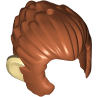 Lego Hair and Sideburns, with Tan Ears Print / Dark Orange