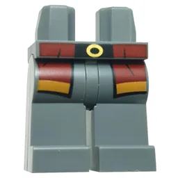 Hips and Dark Bluish Gray Legs with Dark Red/Orange Robe Ends, Black Belt, Gold Buckle Print / Dark Bluish Gray