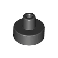 Tile Special Round 1 x 1 with Hollow Bar / Black