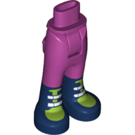 Lego Minidoll Hips and Trousers with Back Pockets and Dark Blue Boots with Lime Top Print / Magenta