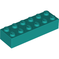 Lego Brick 2 x 6 / Dark Turquoise