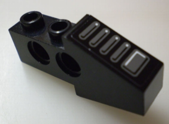 Lego Technic Slope 4 x 1 x 1 2/3 with Dark Gray Tread Plate Pattern (Sticker) - Set 8215