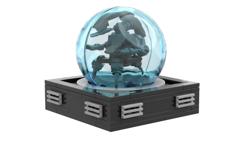 Lego Droideka (Destroyer Droid) Minifig Scale With Shield Display