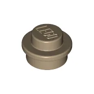 Plate Round 1 x 1 with Solid Stud / Dark Tan