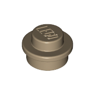 Lego Plate Round 1 x 1 with Solid Stud / Dark Tan