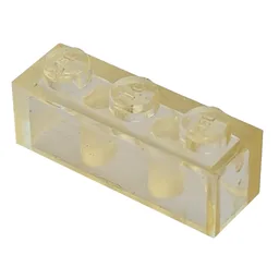 Modulex Brick 1 x 3 with LEGO on Stud / Modulex Clear