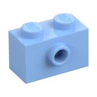 Lego Brick Special 1 x 2 with 1 Center Stud on 1 Side, Bottom Stud Holder / Bright Light Blue