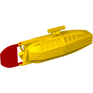 Lego Motor, Boat Propeller and Rudder, 14 x 4 x 4, 4-Blade Propeller [Complete Assembly] / Yellow