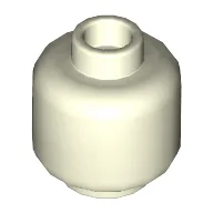 Minifig Head [Plain] [Hollow Stud] / Glow in Dark White