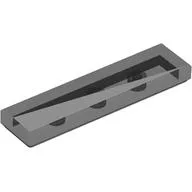 Tile 1 x 4 with Long White Triangle Print / Trans-Black
