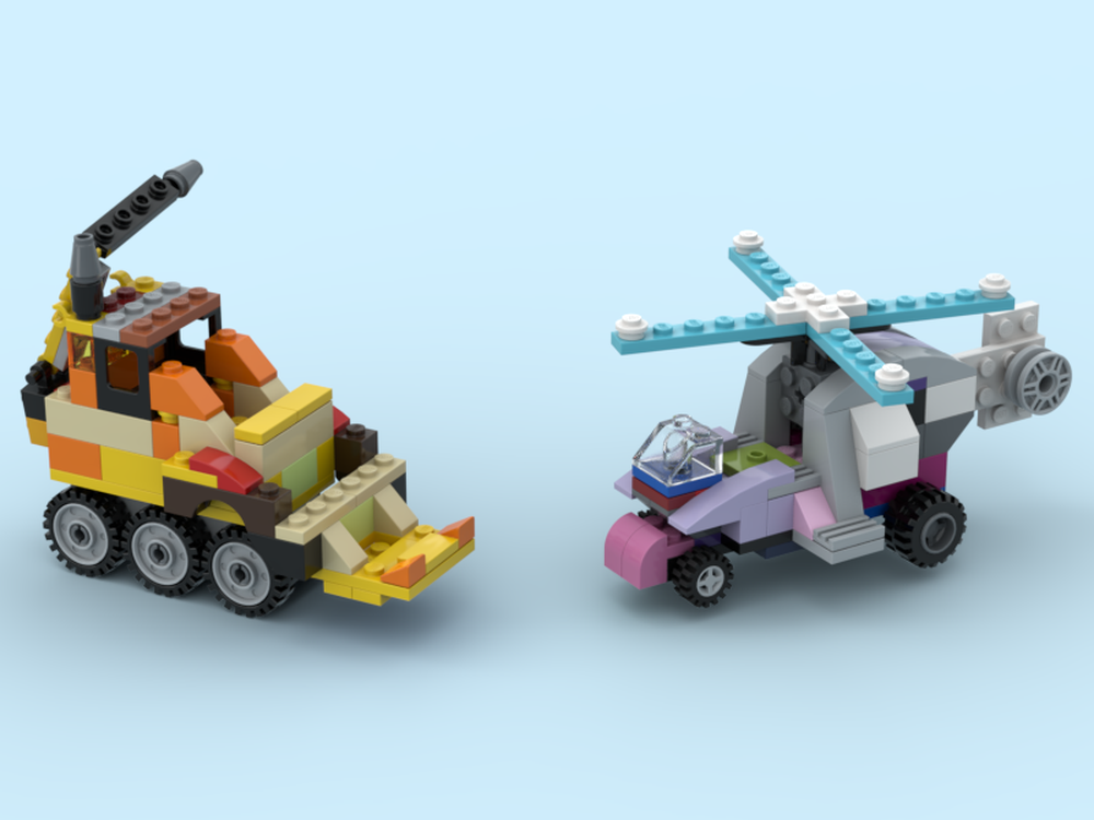 Lego Skye and Rubble vehicles (Paw Patrol)