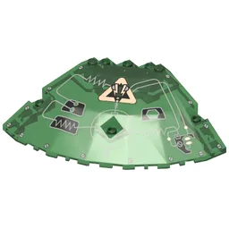 Panel 10 x 10 x 2 1/3 Quarter Saucer Top with Insectoid Print Left / Trans-Green