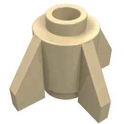 Brick Round 1 x 1 with Fins, Open Stud / Tan