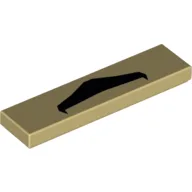 Tile 1 x 4 with Moustache Print / Tan