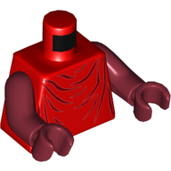 Lego Torso Imperial Royal Guard Robe Print, Dark Red Arms and Hands / Red