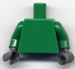 Torso Plain / Green Arms / Dark Bluish Gray Hands