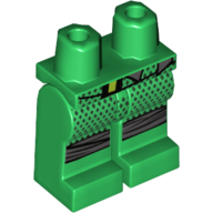 Lego Hips and Green Legs with Black Dots, Dark Bluish Gray Knee Ties (Lloyd) / Green