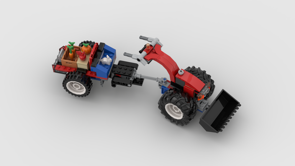 Lego 60287 Single-Axle Walk-Behind Tractor with Trailer and Rotary Cultivator/Tipping Trough