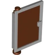 Door 1 x 4 x 5 Left with Reddish Brown Glass / Light Bluish Gray