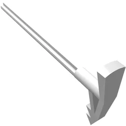 Large Figure Weapon, Long Axle Ice Pick / White
