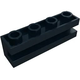 Brick Special 1 x 4 with Groove / Black