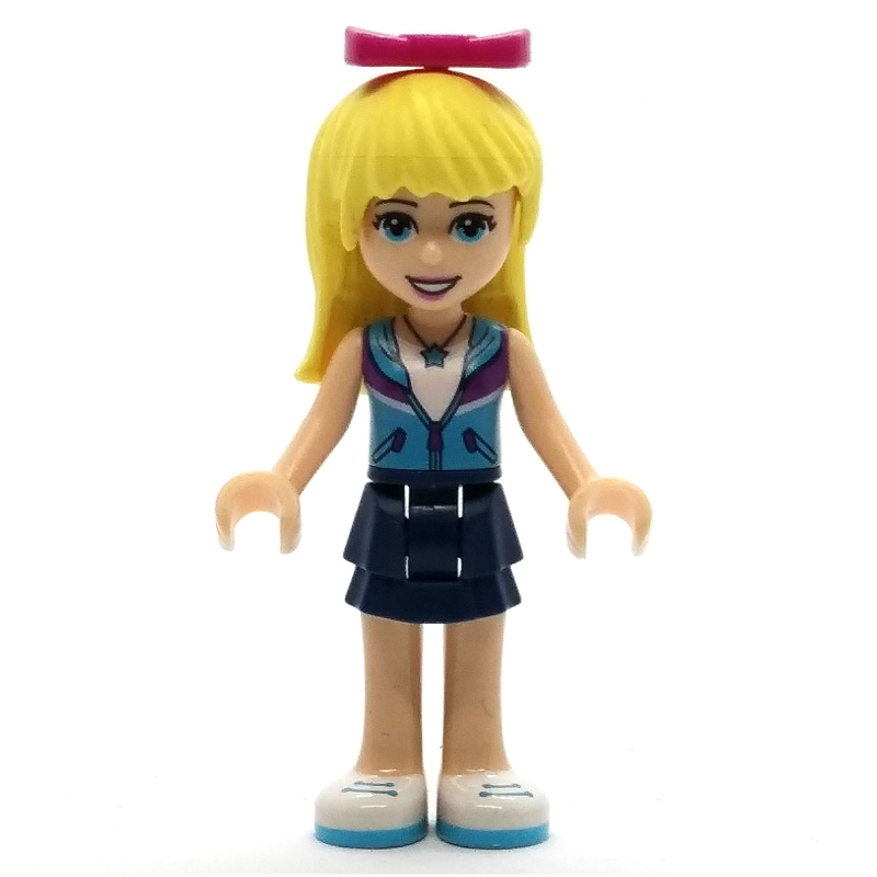 Lego Stephanie - Medium Azure Top, Dark Blue Skirt, Bow
