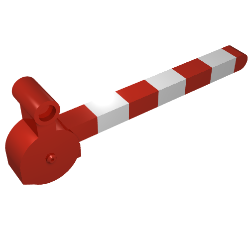 Lego Duplo Train Crossing Gate / Barrier, with Large Handle and White Stripes / Red
