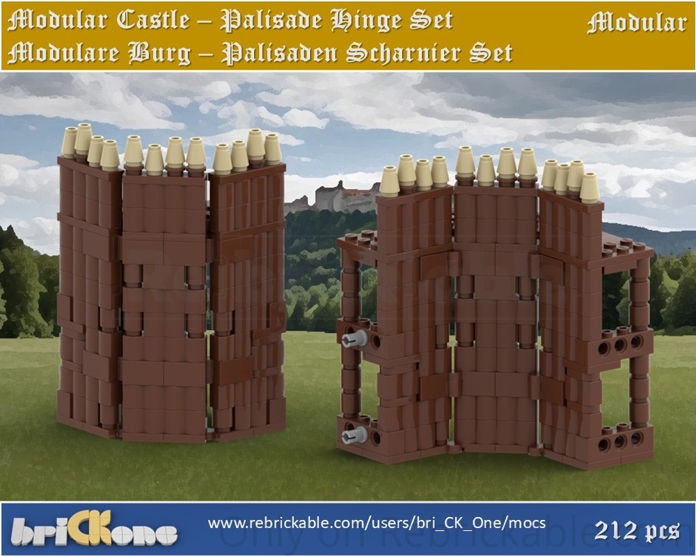 Lego Modular Castle Palisade Hinge Set - Palisaden Scharnier Set