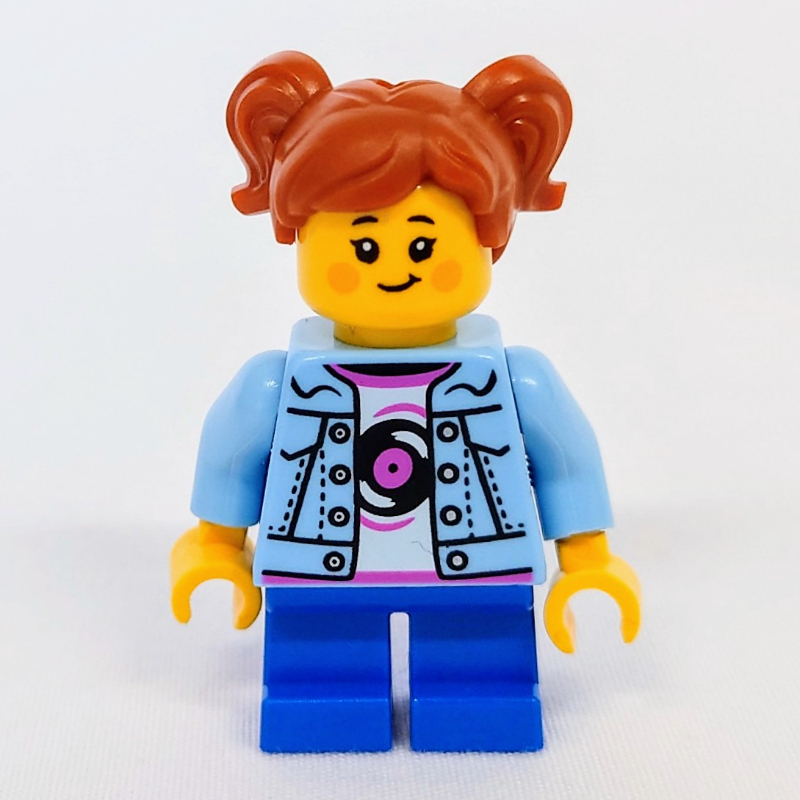 Lego Kid, Bright Light Blue Torso, Blue Legs, Dark Orange Hair