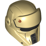 Lego Helmet, Raised Forehead, Angular Front, Shore Trooper Print / Tan