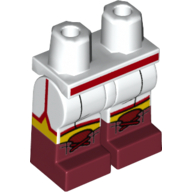 Lego Hips with White Legs and Dark Red Boots Pattern with Boxing Shorts with Red Trim and Laces / White